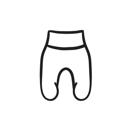 Baby romper vector sketch icon isolated on background. Hand drawn Baby romper icon. Baby romper sketch icon for infographic, website or app.のイラスト素材