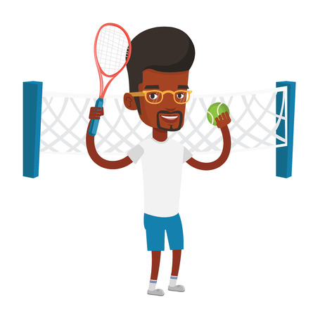 African-american tennis player vector illustrationのイラスト素材