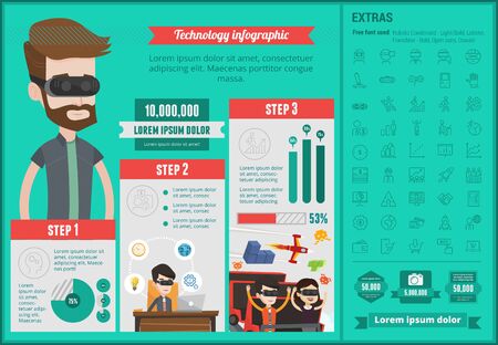 Technology infographic template.のイラスト素材