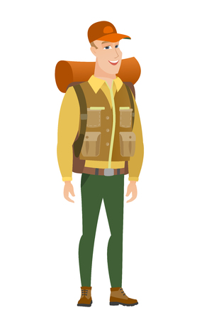 Young caucasian happy traveler.のイラスト素材