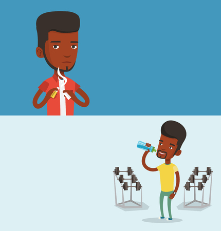 Two lifestyle banners with space for text.のイラスト素材