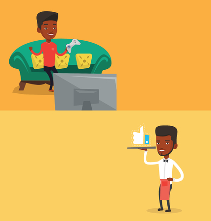 Two media banners with space for text.のイラスト素材