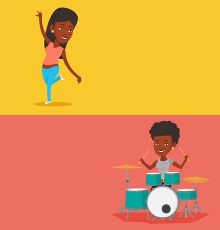 Two media banners with space for text.のイラスト素材