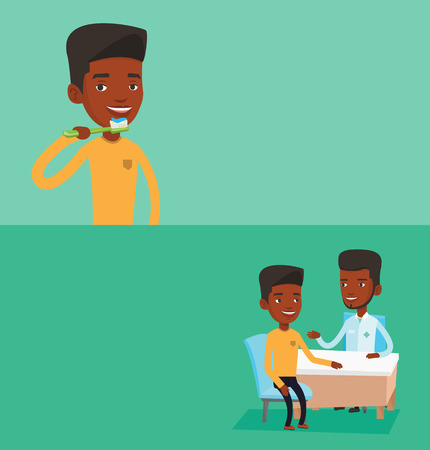 Two medical banners with space for text.のイラスト素材