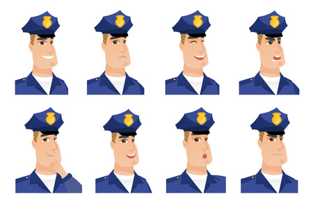 Vector set of policeman characters.のイラスト素材