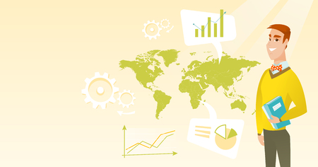 Businessman working in global business.のイラスト素材