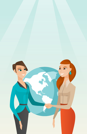 Business partners shaking hands.のイラスト素材