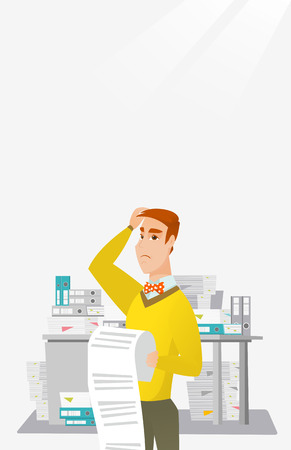 Business woman holding long bill.のイラスト素材