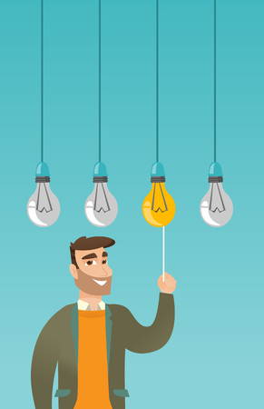 Man having business idea vector illustration.のイラスト素材