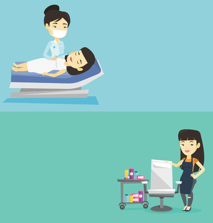 Two beauty banners with space for text.のイラスト素材