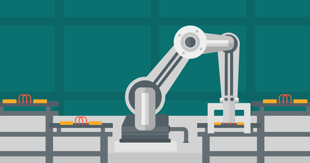 Automated robotic conveyor belt.のイラスト素材
