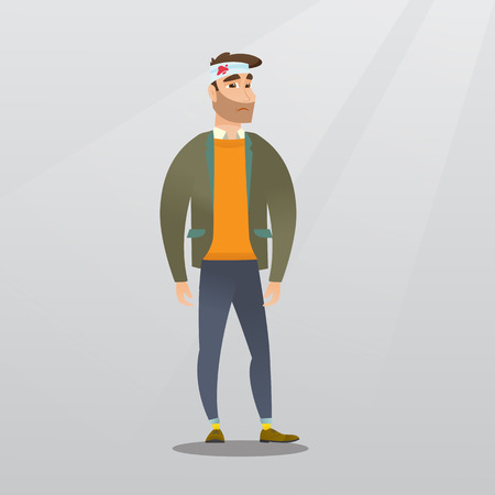 Man with an injured head vector illustration.のイラスト素材