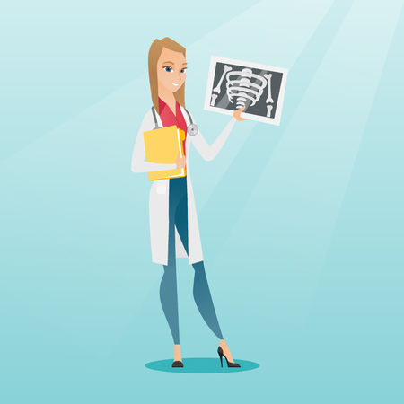 Doctor examining radiograph vector illustration.のイラスト素材