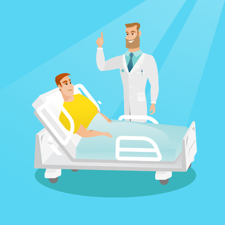 Doctor visiting a patient vector illustration.のイラスト素材