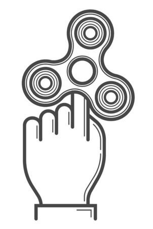 Fidget spinner line vector icon.のイラスト素材