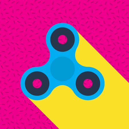 Fidget spinner Memphis style vector icon.のイラスト素材