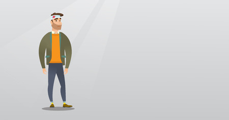 Man with an injured head vector illustration.のイラスト素材