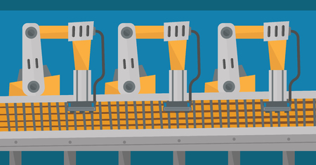 Automated robotic conveyor belt.のイラスト素材