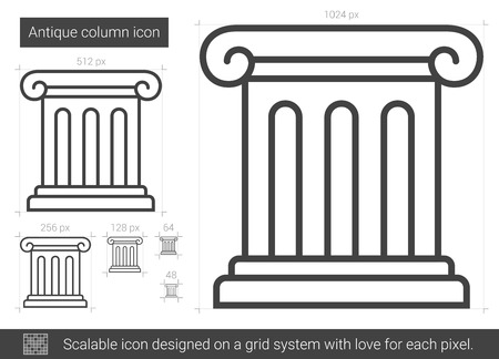 Antique column line icon.のイラスト素材