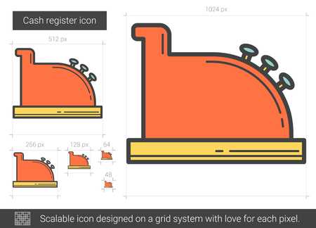 Cash register line icon.のイラスト素材