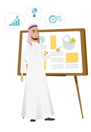 Businessman giving business presentation.のイラスト素材