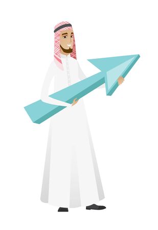 Muslim businessman with growth graph.のイラスト素材