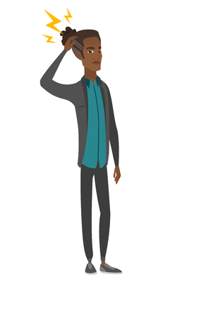 African businessman with lightning over head.のイラスト素材