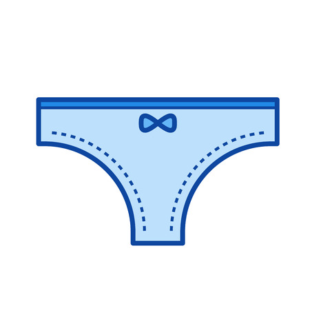 Thong pantie vector line icon isolated on white background. Thong pantie line icon for infographic, website or app. Blue icon designed on a grid system.のイラスト素材