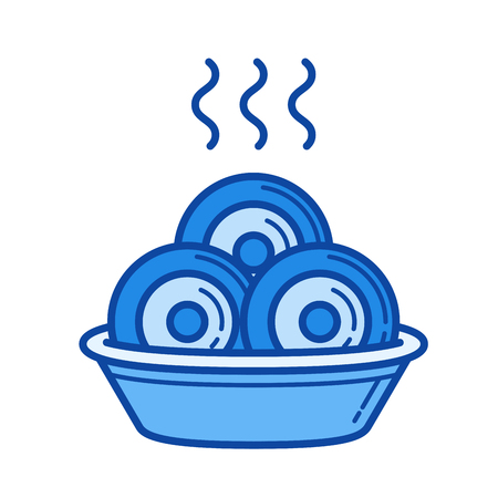 Dumplings vector line isolated iconのイラスト素材