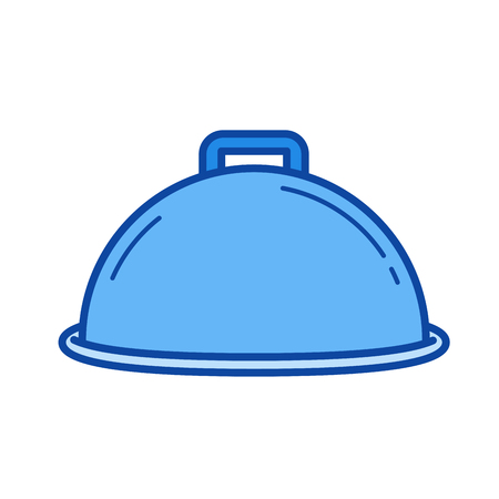Covered dish vector line isolated iconのイラスト素材