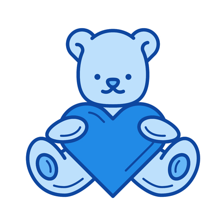 Gift vector line icon isolated on white background. Gift line icon for infographic, website or app. Blue icon designed on a grid system.のイラスト素材