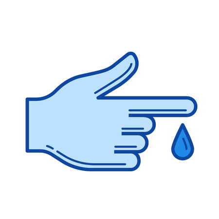 Blood test vector line icon isolatedのイラスト素材