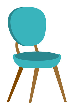 Blue modern comfortable chair for office and home vector cartoon illustration isolated on white background.のイラスト素材