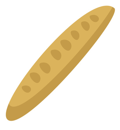 Fresh french bread baguette vector cartoon illustration isolated on white background.のイラスト素材