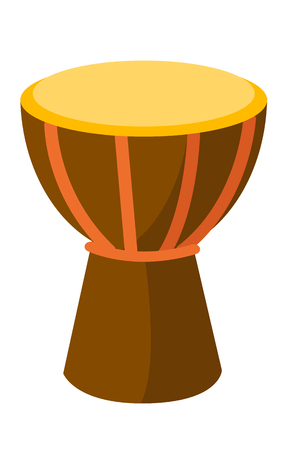 African tam tam drum vector cartoon illustration isolated on white background.のイラスト素材