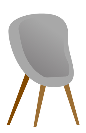 Grey modern comfortable chair for office and home vector cartoon illustration isolated on white background.のイラスト素材