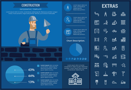 Construction info graphic template, elements and iconsのイラスト素材