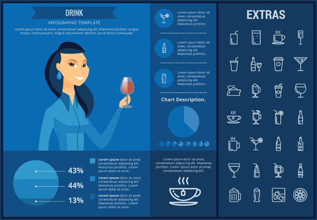 Drink info graphic template, elements and iconsのイラスト素材
