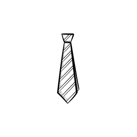 Vector hand drawn tie outline doodle icon. Tie sketch illustration for print, web, mobile and infographics isolated on white background.のイラスト素材