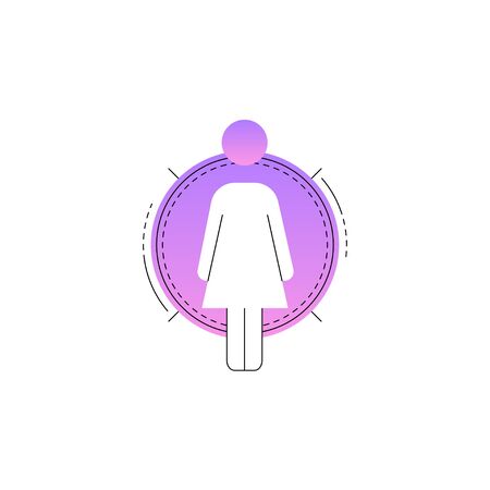 Neon woman vector line icon isolated on white background. Woman line icon for infographic, website or app.のイラスト素材