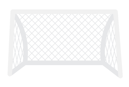 Football metal gate with net vector cartoon illustration isolated on white background.のイラスト素材