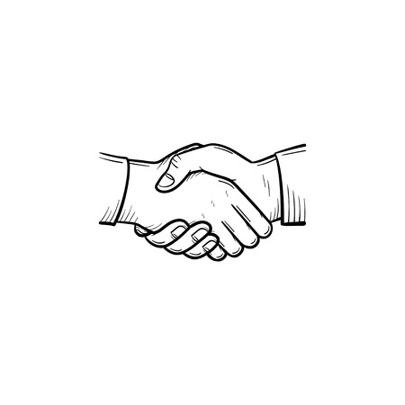 Vector hand drawn of handshake outline doodle iconのイラスト素材