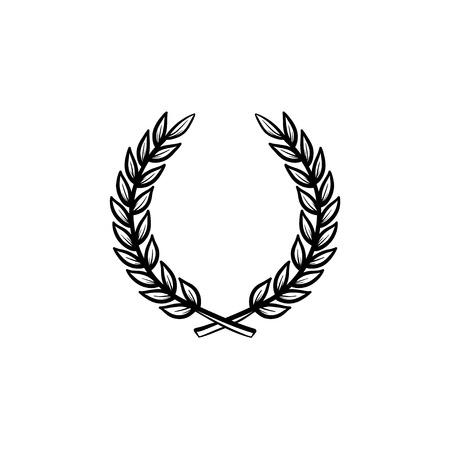 Laurel wreath hand drawn outline doodle icon.のイラスト素材