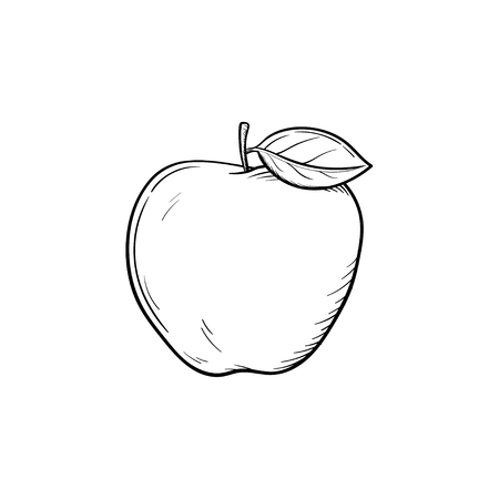 Apple fruit hand drawn outline doodle icon. Fresh healthy fruit - apple vector sketch illustration for print, web, mobile and infographics isolated on white background.のイラスト素材