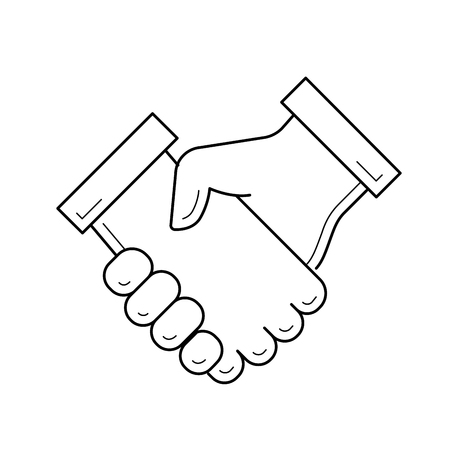 Handshake vector line icon isolated on white background. Conclusion of business deal by hand shake line icon for infographic, website or app. Business team and cooperation concept.のイラスト素材