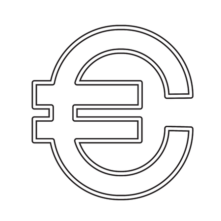Euro sign vector line icon isolated on white background. Vector line icon of euro symbol line icon for infographic, website or app.のイラスト素材