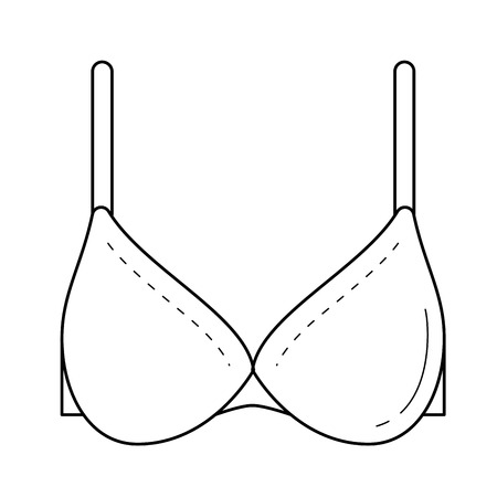 Bra vector line icon isolated on white background. Female lingerie line icon for infographic, website or app.のイラスト素材
