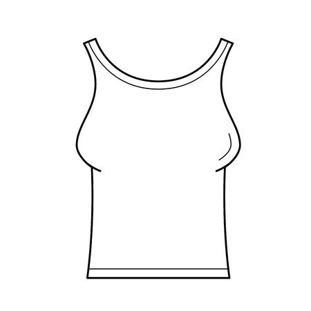 Tank t-shirt vector line icon isolated on white background for infographic, website or app.のイラスト素材