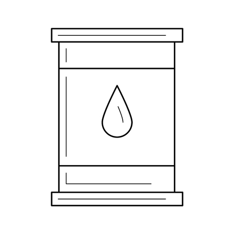 Oil barrel vector line icon isolated on white background. Barrel roll with oil drop line icon for infographic, website or app.のイラスト素材