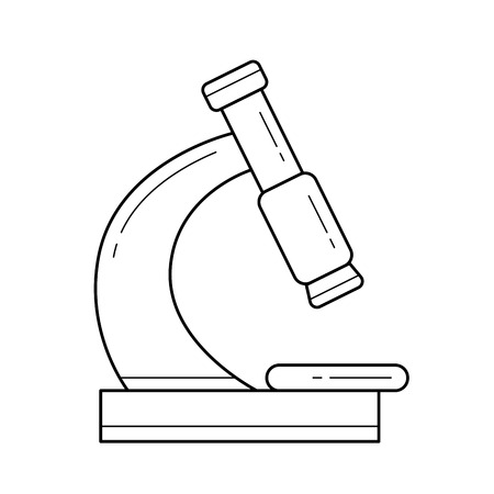 Microscope vector line icon isolated on white background. Laboratory equipment - microscope line icon for infographic, website or app.のイラスト素材